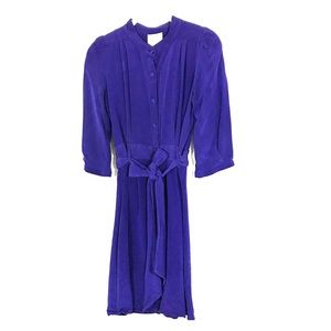 Long Sleeve Button-Up Tie Front Dress